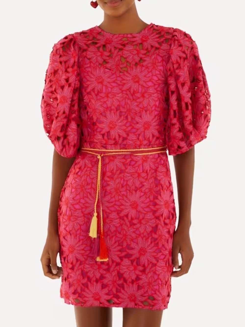 FARM RIO NWT Pink Flowered Lace Mini Dress